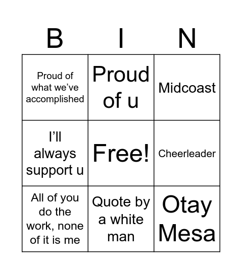 Hasan Bingo Card