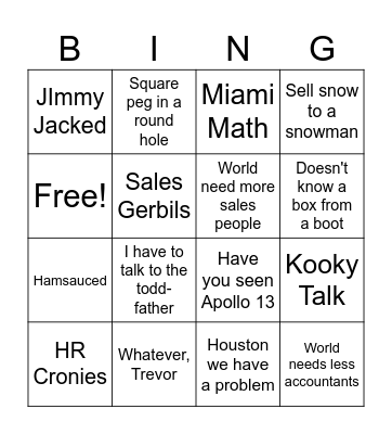 Mike Cullen Bingo Card