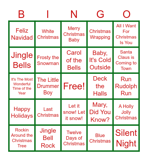 Holiday Bingo-Week 3 Bingo Card