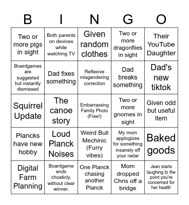 PLANCKMAS BINGO Card