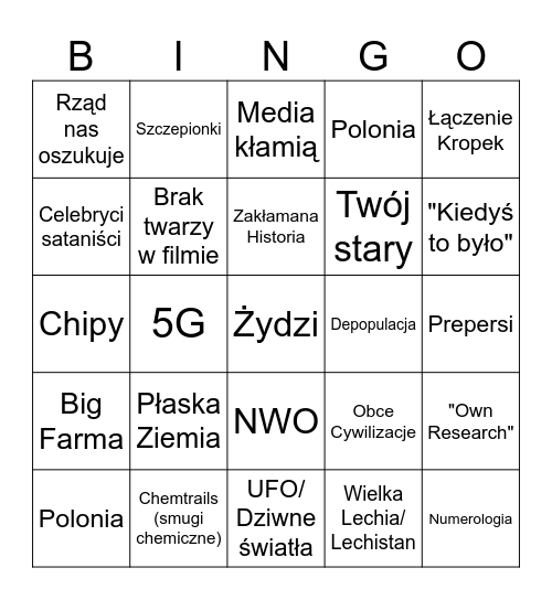 Szurowe Bingo Card