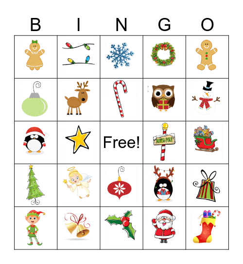 xmas Bingo Card