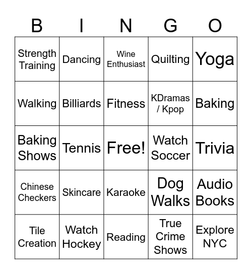 EDG Bingo Card