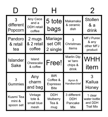 HOLIDAY BINGO Card