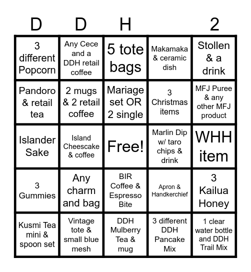 HOLIDAY BINGO Card