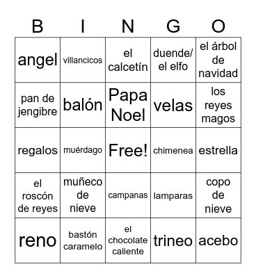 La navidad Bingo Card