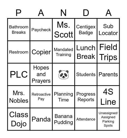 Poinciana Holiday Bingo Card