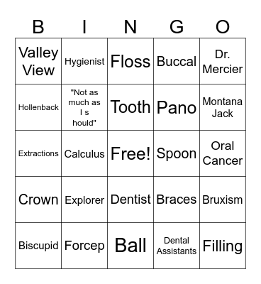 VVHC Bingo Card