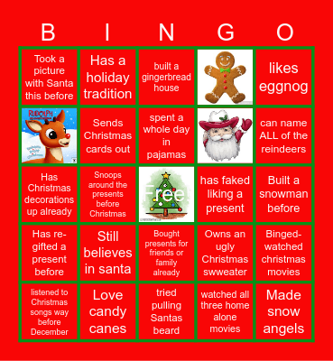 Happy Holidays Bingo Card