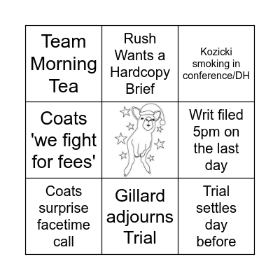 Christmas A Team Bingo Card