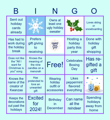 ClinOps Holiday Bingo Card