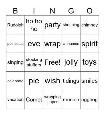 HOLIDAY PARTY BINGO Card