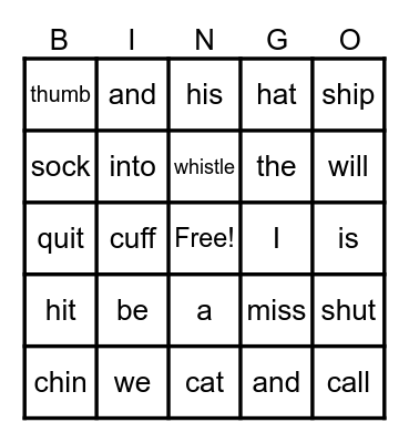 Gingerbread Man Bingo Card