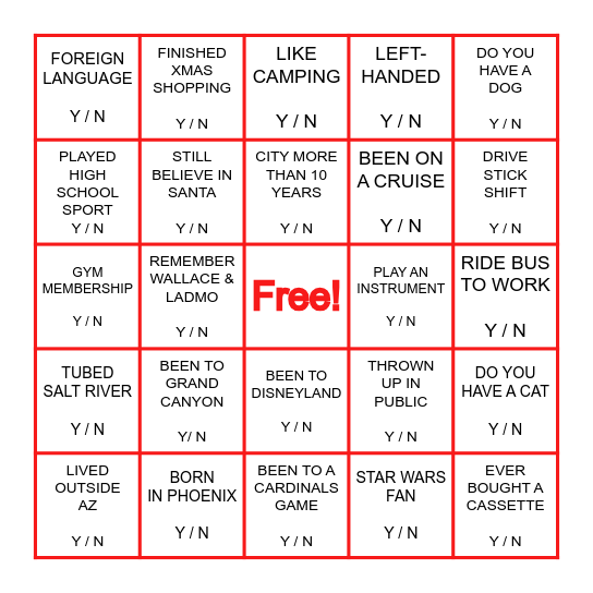 GET-TO-KNOW YOU BINGO! Bingo Card