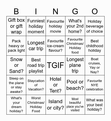 TGIF EOY Bingo Card