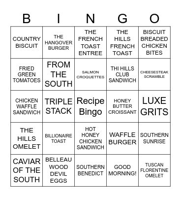 BRUNCH BINGO!!!!! Bingo Card