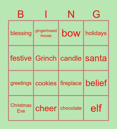 Christmas Party Bingo! :) Bingo Card