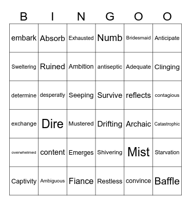 illegal vocabulary review Bingo Card