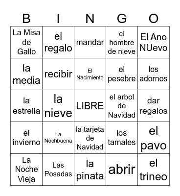 La Navidad Bingo Card