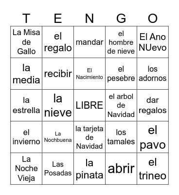 La Navidad Bingo Card