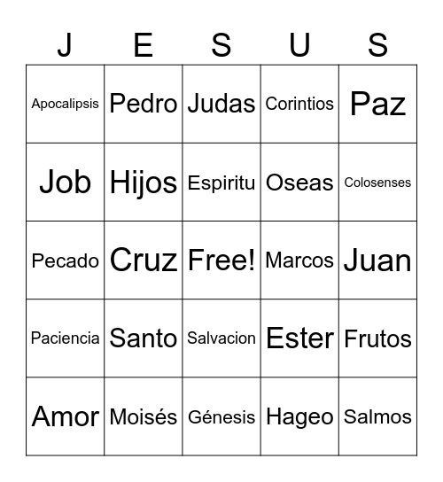 BINGO BIBLICO Bingo Card