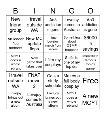 2024 Bingo Card