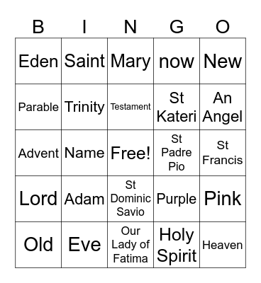 Review Bingo Card