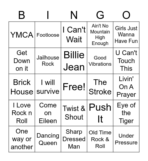 DJ BINGO!: Oldies  Bingo Card