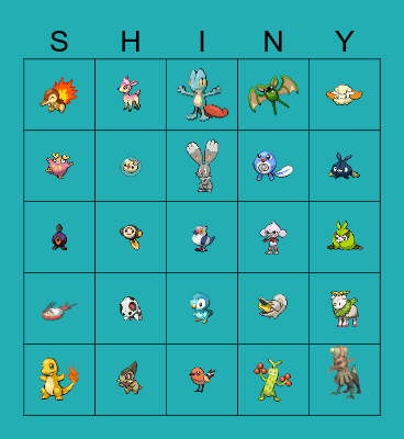 Shiny Bingo Card