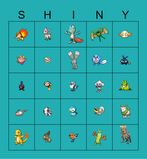 Shiny Bingo Card