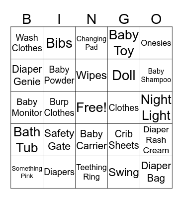 BABY BINGO Card