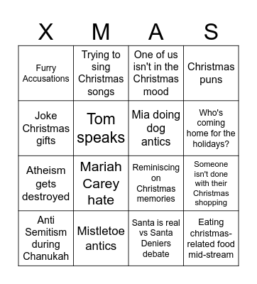 Christmas Bingo Card