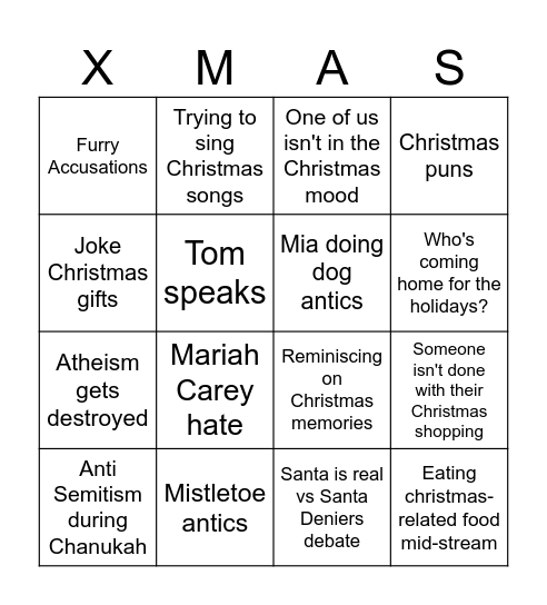 Christmas Bingo Card