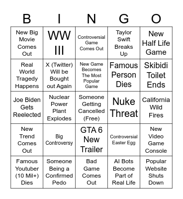 2024 Bingo Card Bingo Card