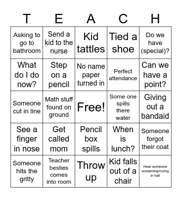 Almost Winter Break Bingo Card