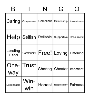 "WHO R U" Bingo Card