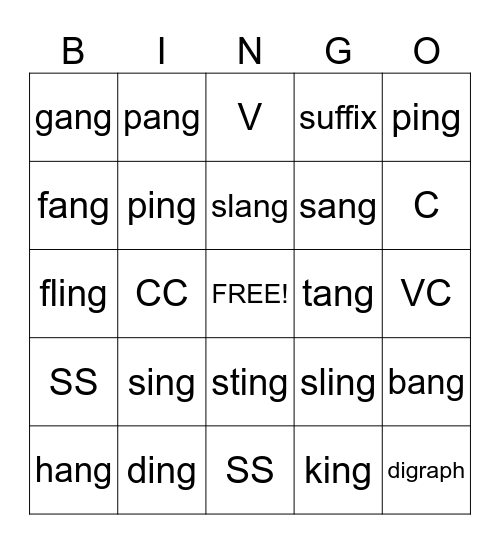 digraph NG Bingo Card