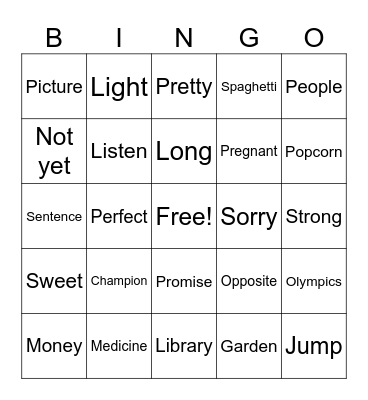 ASL Fingerspelling 151-200 1(4-6) Bingo Card