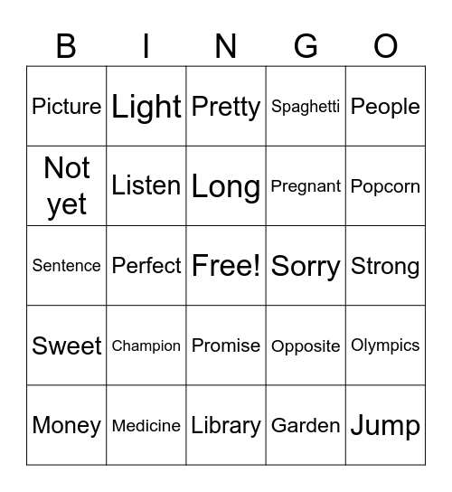 ASL Fingerspelling 151-200 1(4-6) Bingo Card