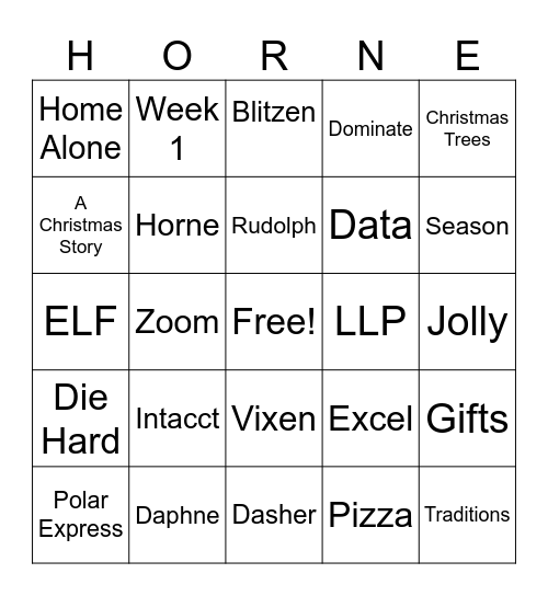 Ho Ho Horne Bingo! Bingo Card