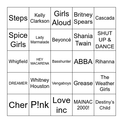 B O O G I E   B I N G O Bingo Card