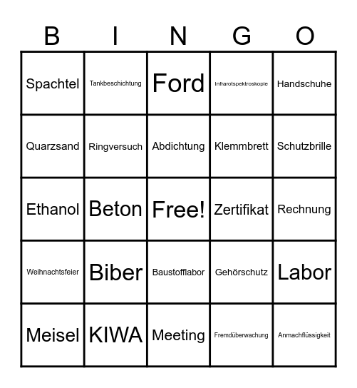Polymer Bingo Card