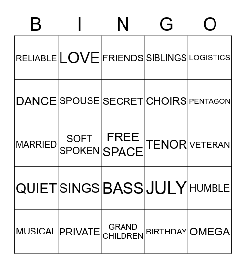 BENNIE'S 75TH BIRTHDAY BASH Bingo Card