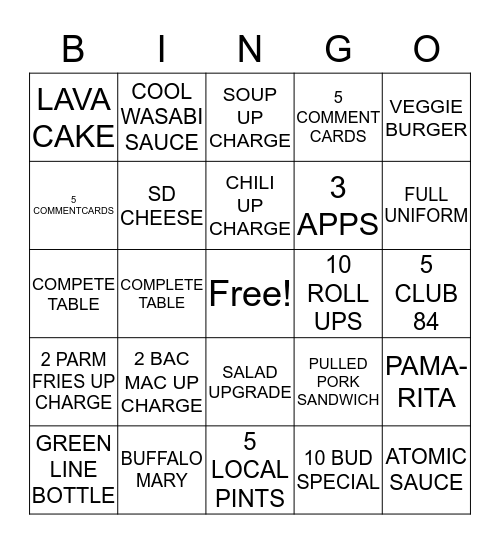 BWR BINGO Card