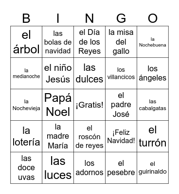 Navidad en España Bingo Card