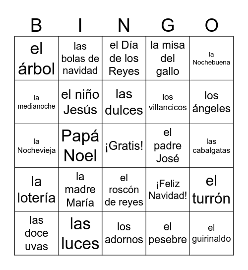 Navidad en España Bingo Card
