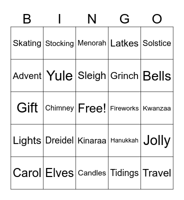 Holiday Bingo Card