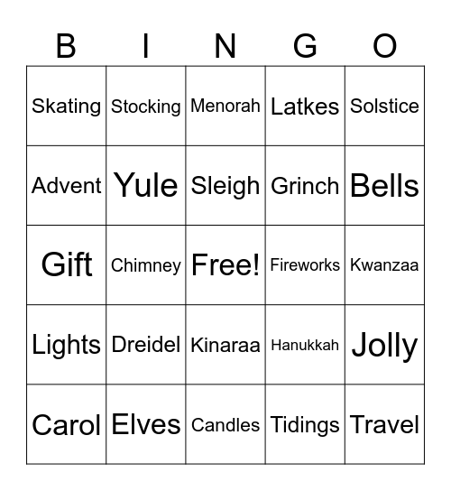 Holiday Bingo Card