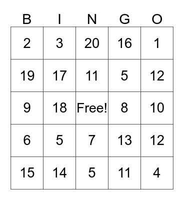 Elena's Birthday Bingo Card