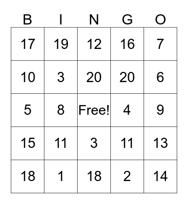 Elena's Birthday Bingo Card